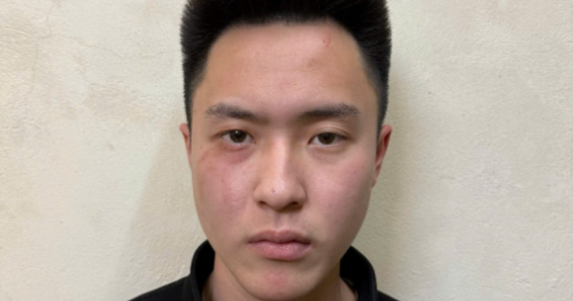 Hồ Sỹ Cường tại cơ quan công an.