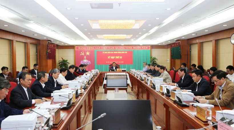 Kỳ họp thứ 53 của Ủy ban Kiểm tra Trung ương. Ảnh: UBKTTW