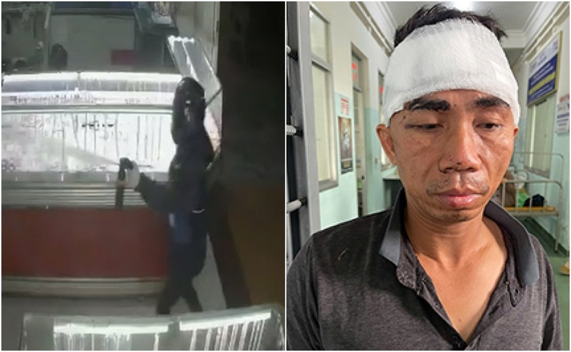 Trần Quốc Việt thời điểm gây án và khi bị bắt. (Ảnh: Người lao động)