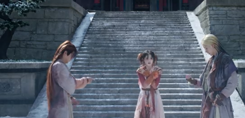 Phạn Việt và Bạch Thước bất ngờ xuất hiện tại Côn Luân dù ngay giây trước đó vẫn đang ở mộ Dị Nhân.