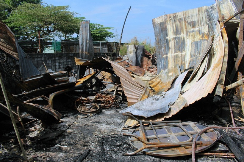 Hiện trường xảy ra vụ cháy. Ảnh: Báo Tuổi trẻ.