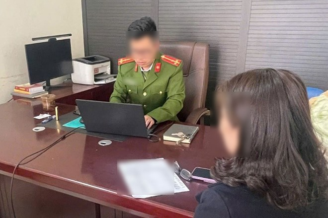 Người phụ nữ ở Quảng Ninh mất 600 triệu đồng vì đầu tư tiền ảo, trình báo cơ quan công an. Ảnh: Công an Quảng Ninh