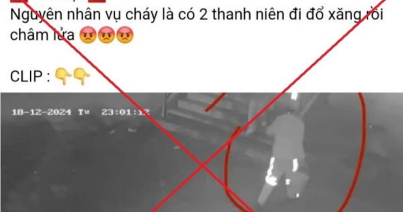 Nội dung đăng tải sai sự thật. (Ảnh: Công an TP.Hà Nội)