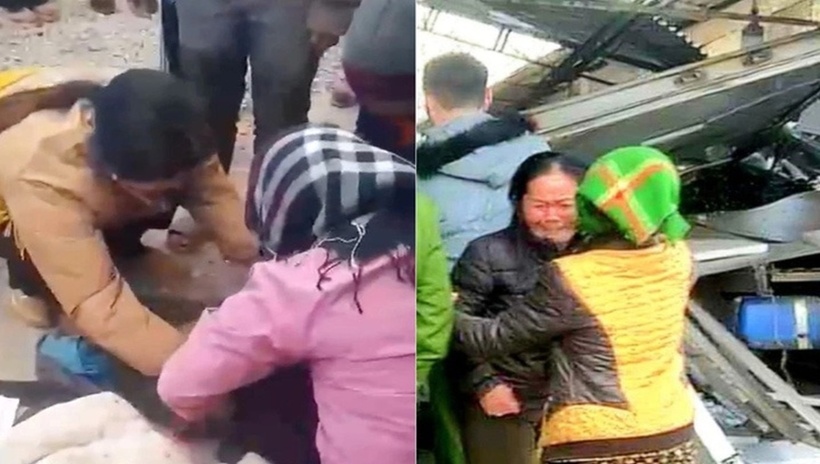 Người thân bàng hoàng trước vụ tai nạn thảm khốc khiến 6 người tử vong. (Ảnh: Tuổi trẻ)