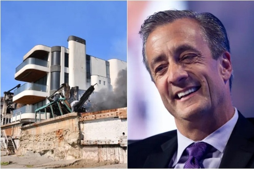 Ông David Steiner ngạc nhiên khi biết tin căn biệt thự vẫn nguyên vẹn sau đám cháy. Ảnh: Nypost