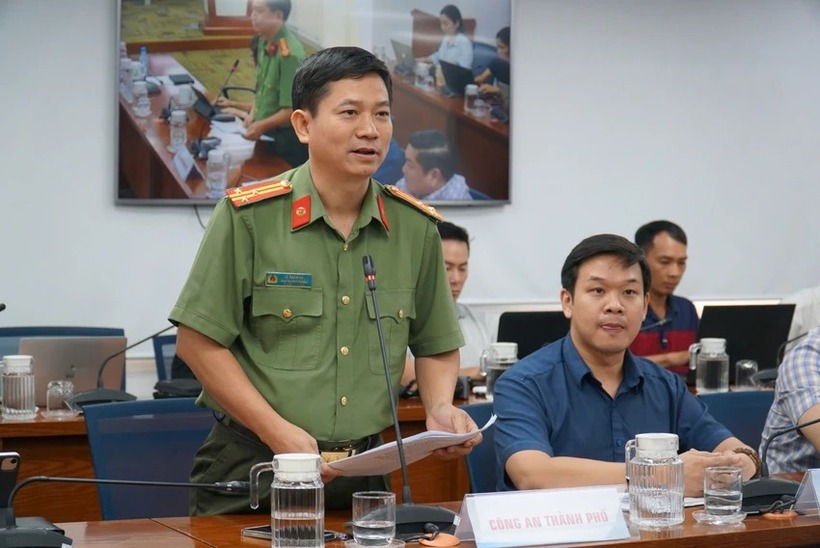 Thượng tá Lê Mạnh Hà, Phó trưởng Phòng Tham mưu, Công an TP.HCM. (Ảnh: Pháp luật TP.HCM)