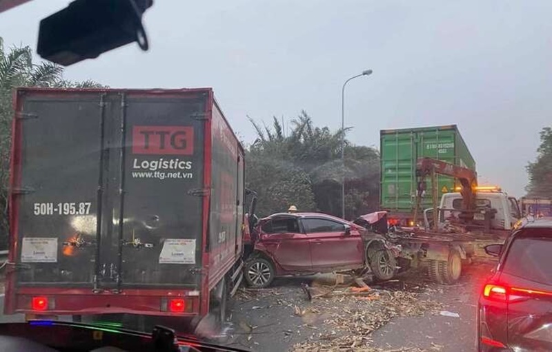 Hiện trường vụ tai nạn. Ảnh: Báo Đại đoàn kết.