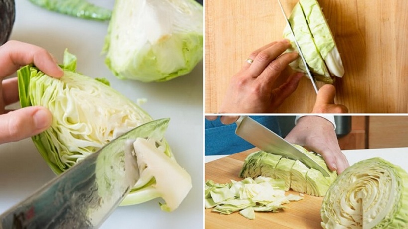 Bắp cải thái vuông.