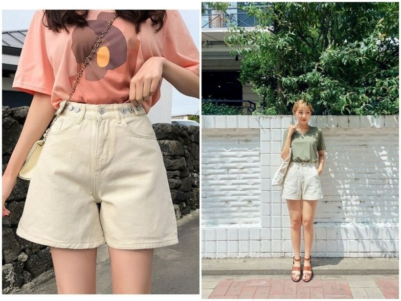 Đây là công thức phối đồ "kinh điển" và dễ dàng nhất mà bất kỳ cô nàng tóc ngắn nào cũng nên sở hữu. Áo thun với kiểu dáng đa dạng, từ basic đến họa tiết, kết hợp cùng quần short jeans, kaki hay linen sẽ mang đến cho bạn vẻ ngoài năng động, trẻ trung và đầy sức sống.