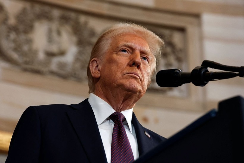 Tổng thống Doanld Trump tại lễ nhậm chức ngày 20/1. Ảnh : Reuters