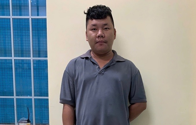 Huỳnh Văn Tài tại cơ quan công an. Ảnh: NLĐ