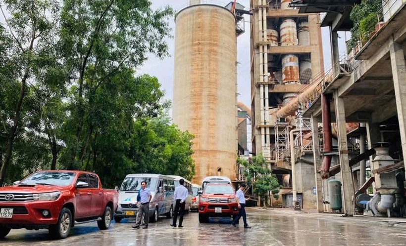 Bên trong khuôn viên nhà máy thuộc Công ty cổ phần xi măng Sông Lam 2. Ảnh: VnExpress