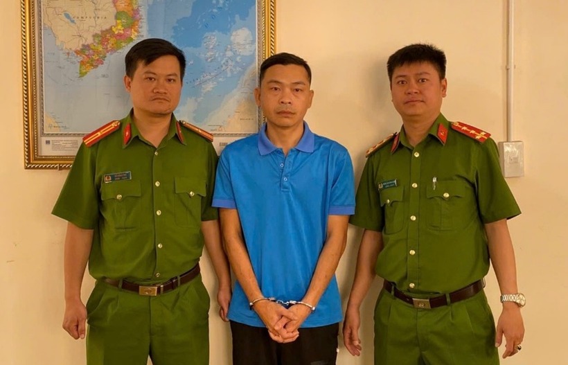 Trịnh Quốc Thăng bị lực lượng chức năng bắt giữ. (Ảnh Công an Lâm Đồng)