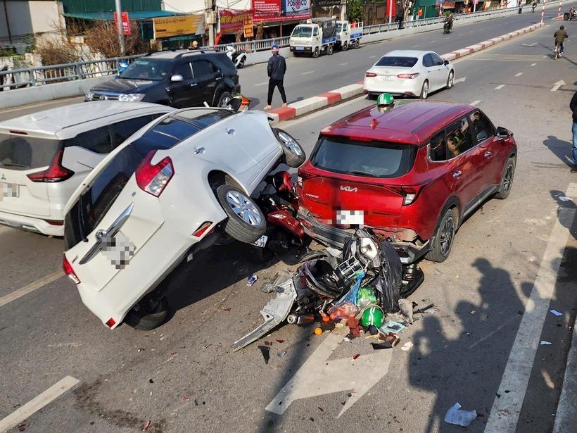 Hiện trường xảy ra vụ tai nạn. Ảnh: Báo Hà Nội mới.