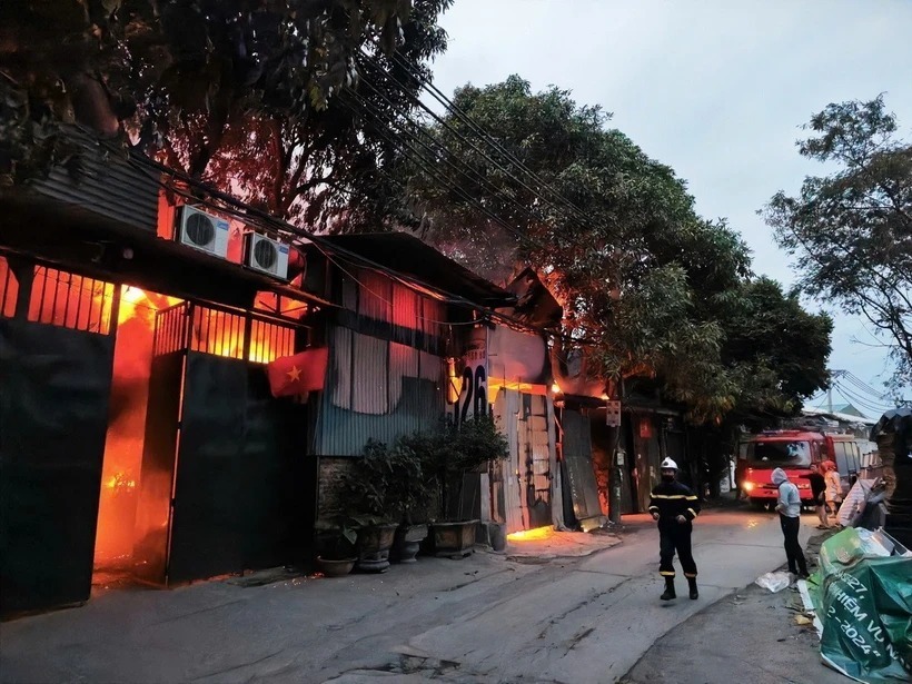 Hiện trường vụ hỏa hoạn. Ảnh: VietnamPlus