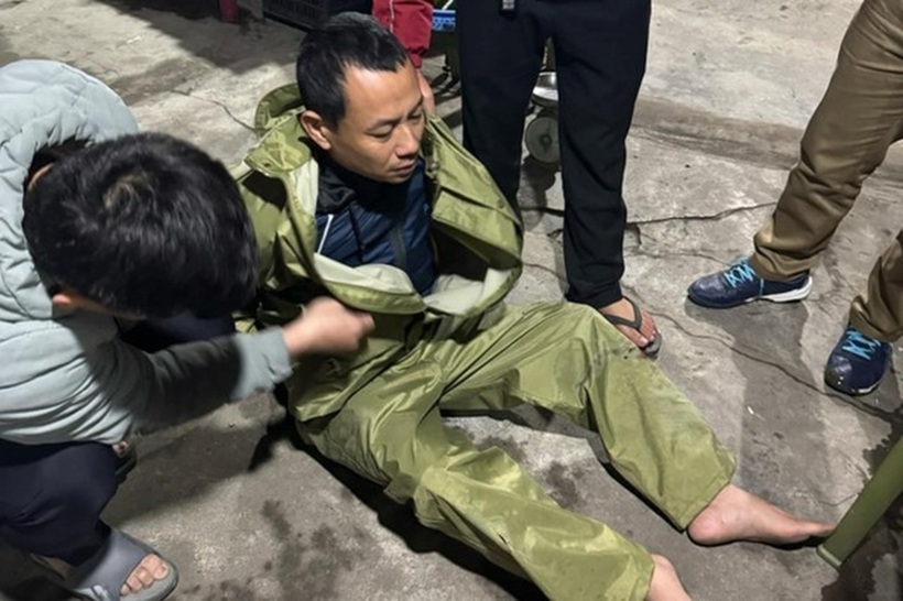 Trần Văn Huy lúc bị bắt giữ. Ảnh: Người lao động