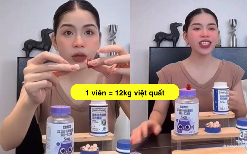 Hằng Du Mục tiếp tục vướng ồn ào quảng cáo sản phẩm không đúng sự thật. Ảnh cắt từ clip