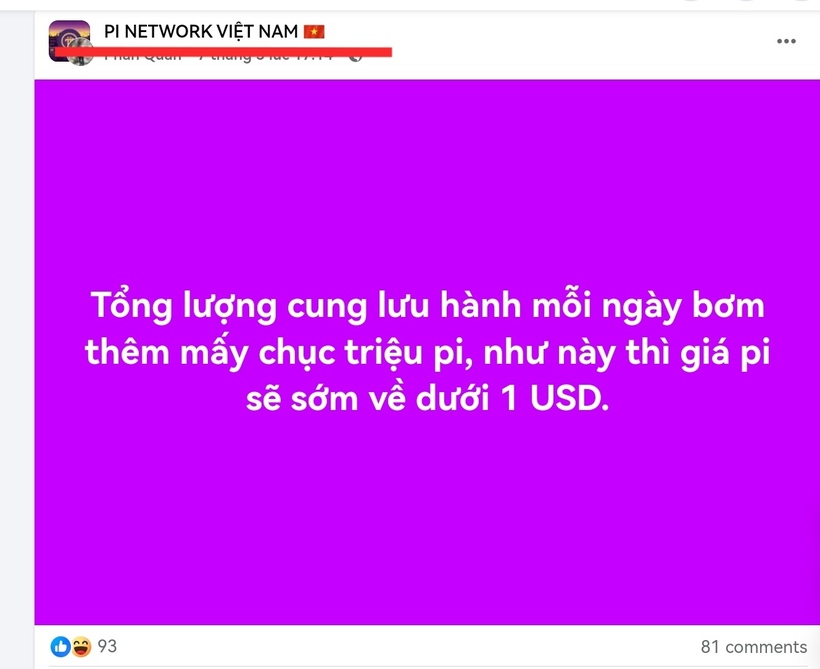 Trên các hội nhóm, một số "Pi thủ" tỏ ra lo lắng về mức giá của Pi Network.