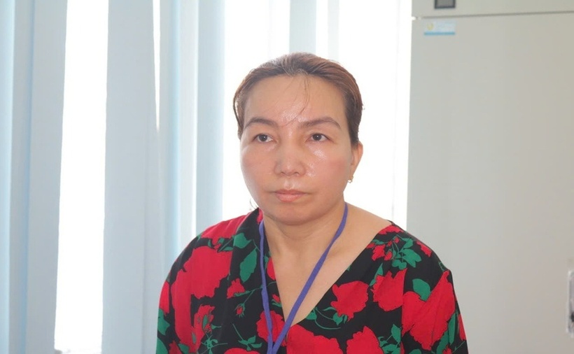 Trần Thị Thúy Lan tại cơ quan điều tra. (Ảnh: VnExpress)