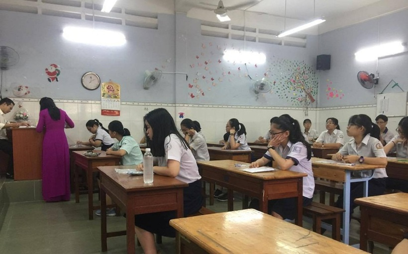 Học sinh TP.HCM thi tuyển sinh đầu cấp. (Ảnh: Nguyễn Lành)