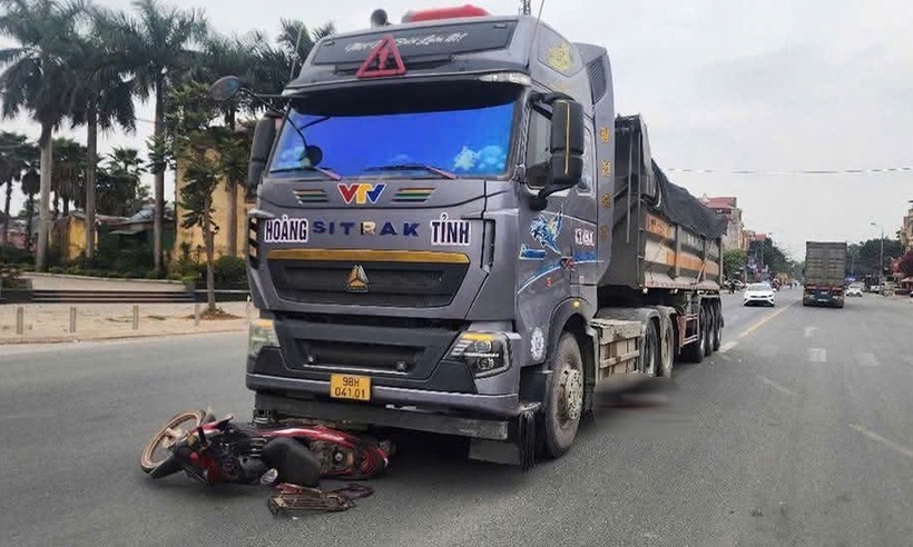 Hiện trường xảy ra vụ tai nạn. Ảnh: Báo Bắc Giang.