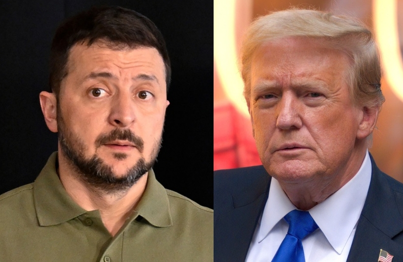 Tổng thống Mỹ Donald Trump (phải) và Tổng thống Ukraine Volodymyr Zelensky. Ảnh : Reuters