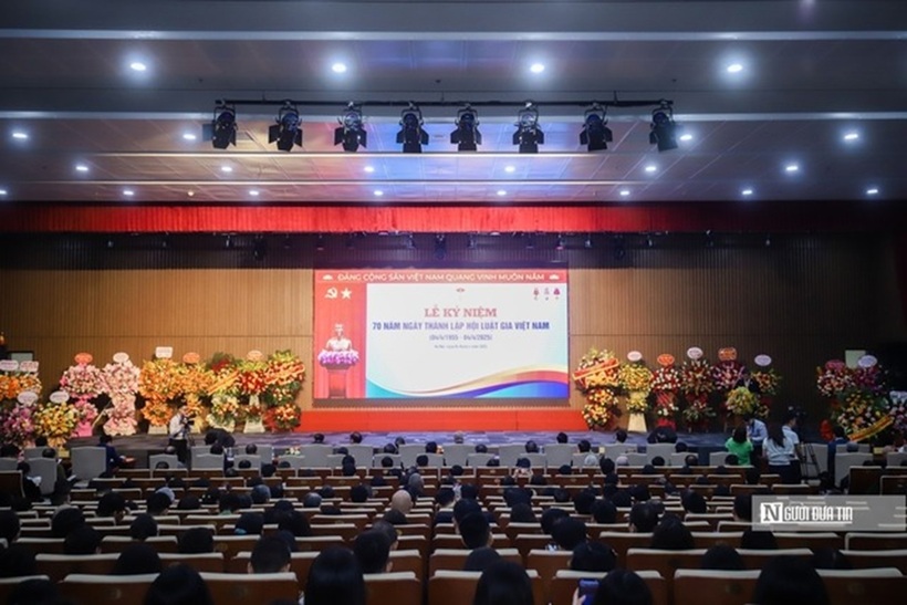 Quang cảnh Lễ Kỷ niệm 70 năm ngày thành lập Hội Luật gia Việt Nam (Ảnh: Hữu Thắng).