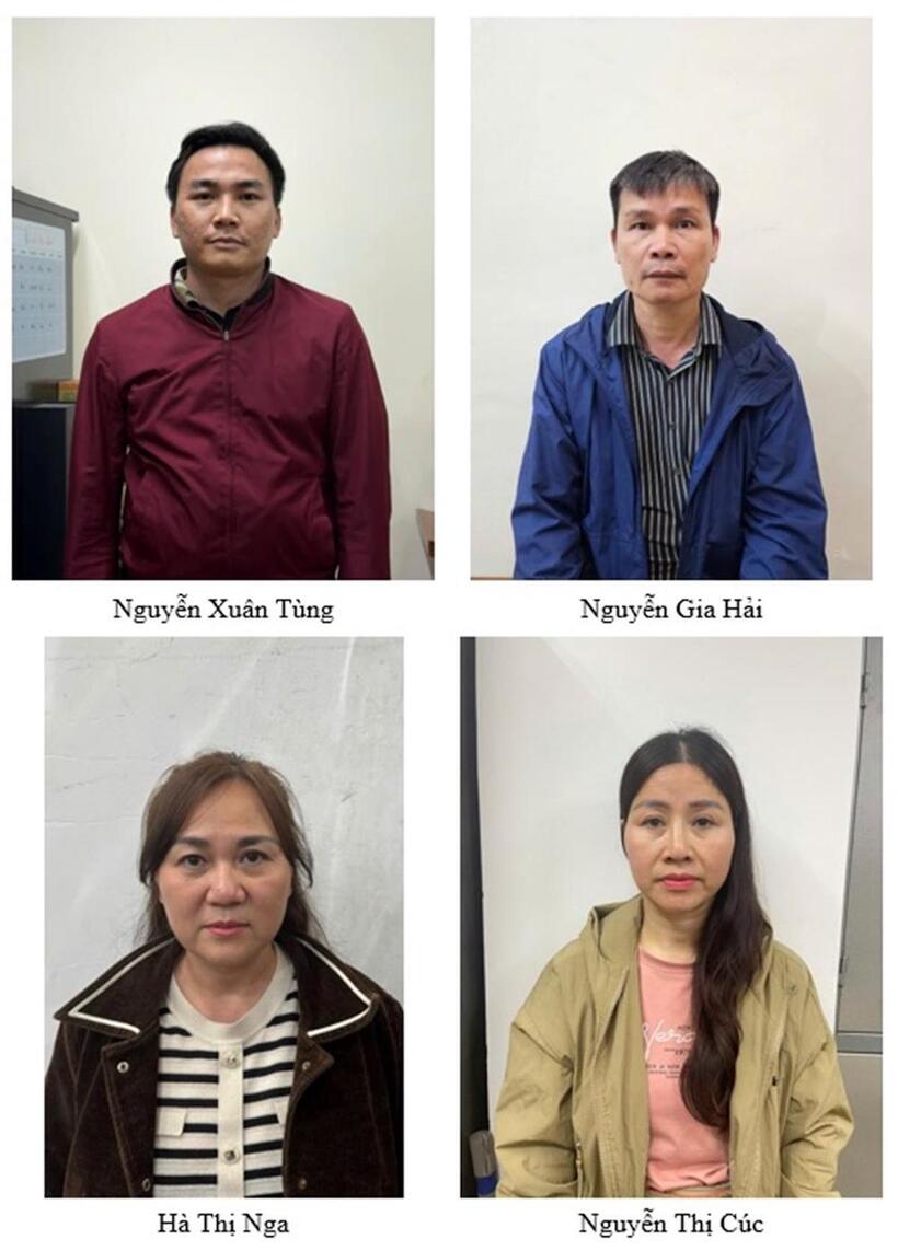 Các bị can bị khởi tố, bắt tạm giam. Ảnh CACC