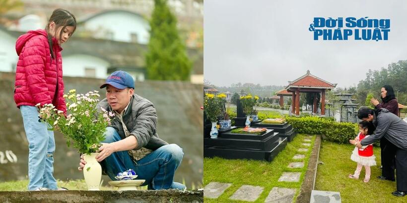 Rất nhiều gia đình đưa con, cháu đến thăm phần mộ của người thân để bày tỏ lòng biết tưởng nhớ