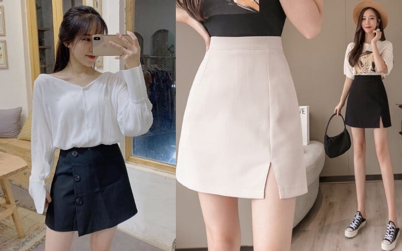 Quần giả váy là sự kết hợp giữa sự nữ tính, mềm mại của váy và sự tiện dụng, năng động của quần.