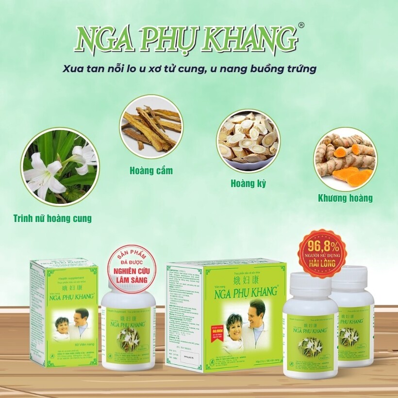 Nga Phụ Khang có sự kết hợp của 4 thảo dược quý, hiệu quả, an toàn khi sử dụng lâu dài
