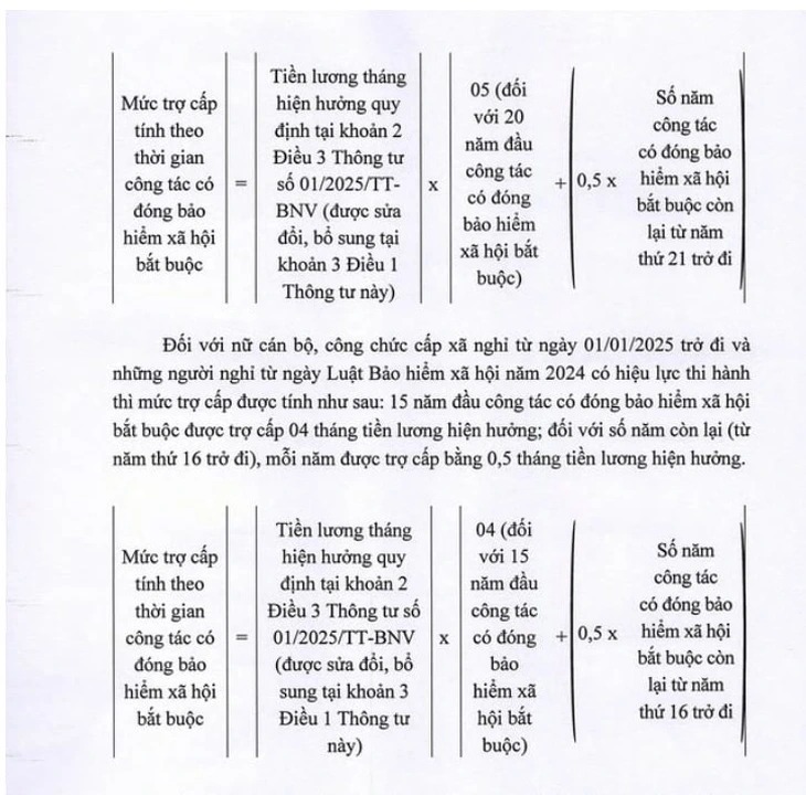 Cách tính 3 khoản trợ cấp cho cán bộ, công chức nghỉ hưu trước tuổi từ trên 05 năm đến đủ 10 năm - 2