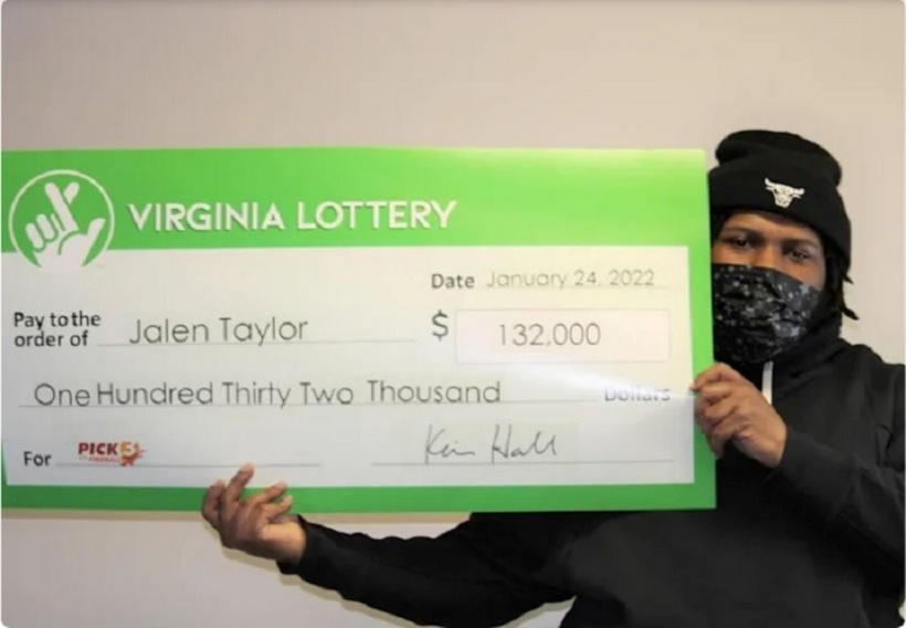 Ông Jalen Taylor trúng số tổng cộng 132.000 USD trong vòng chưa đầy 2 tháng. Ảnh: Valottery.com/Thanh niên
