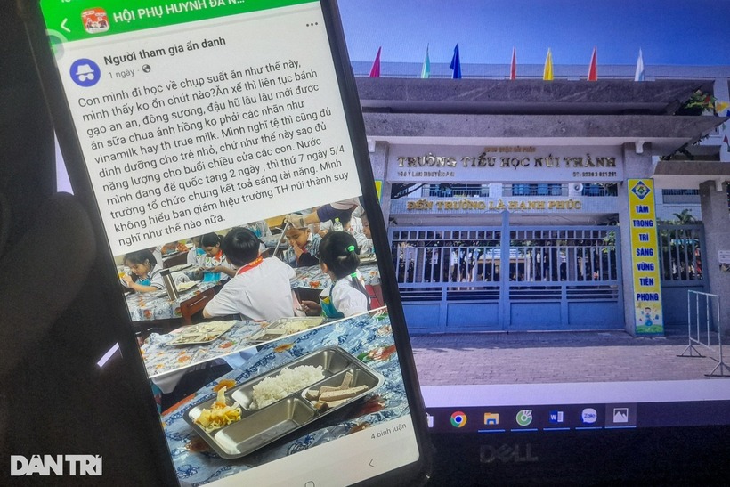 Bài đăng cùng suất ăn được phản ánh trên mạng xã hội. Ảnh: Dân trí