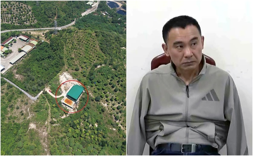 Xưởng ma túy và đối tượng cầm đầu đường dây là Trương Xuân Minh (51 tuổi, quốc tịch Đài Loan, Trung Quốc). (Ảnh: VietnamNet, CQCA)