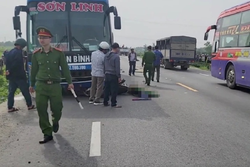 Hiện trường xảy ra vụ tai nạn. Ảnh: PLO.