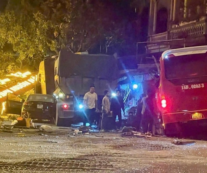 Hiện trường vụ tai nạn. (Ảnh: VTC News)