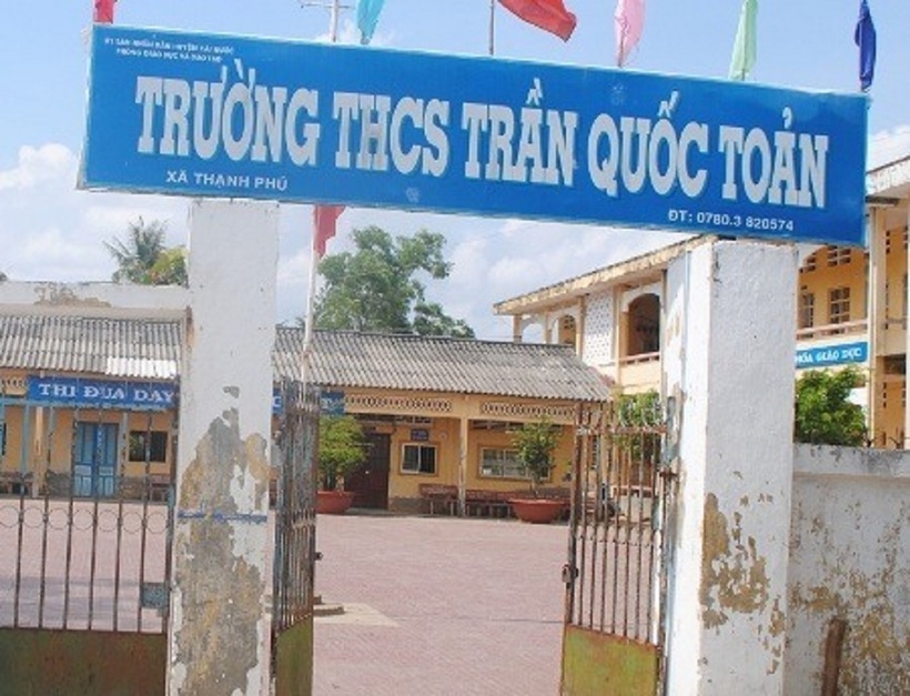 Trường THCS Trần Quốc Toản, huyện Cái Nước, Cà Mau. Ảnh: Dân Trí