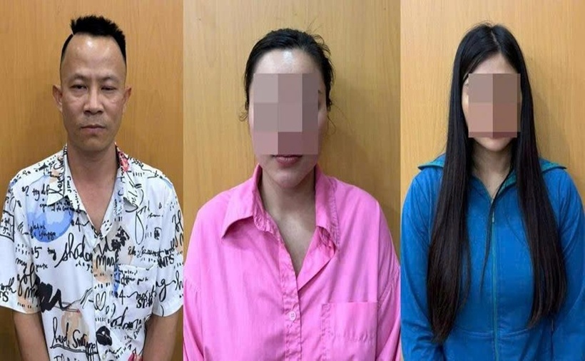 “Ông trùm” Nguyễn Trương Anh Tuấn và 2 đối tượng đồng phạm trong đường dây môi giới mại dâm. (Ảnh: Công an Đà Nẵng)