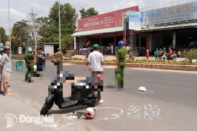 Hiện trường xảy ra vụ tai nạn. Ảnh: Báo Đồng Nai.