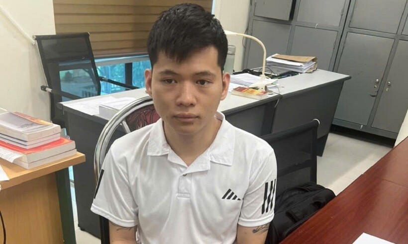 Đối tượng Khúc Văn Tài tại Cơ quan Cảnh sát điều tra. (Ảnh: CALC)