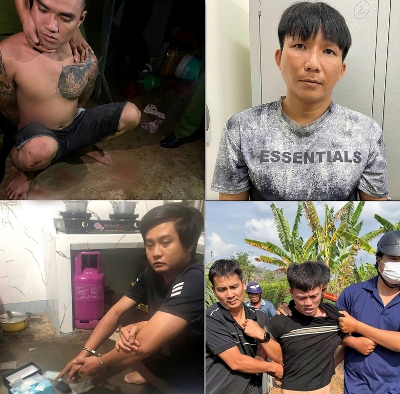 Đối tượng Nguyễn Đình Mến (trên cùng, bên trái) và 3 người liên quan đã bị bắt giữ. Ảnh: VOV