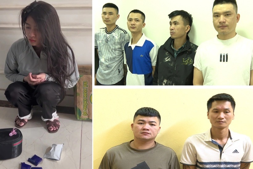 Các đối tượng trong đường dây buôn bán ma túy vừa bị triệt phá. Ảnh: Dân trí