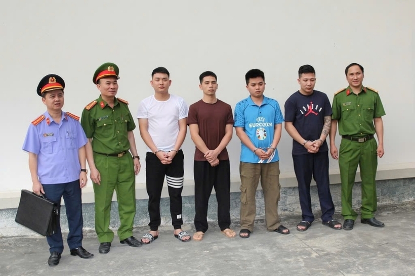 4 đối tượng tại cơ quan công an. Ảnh: VOV