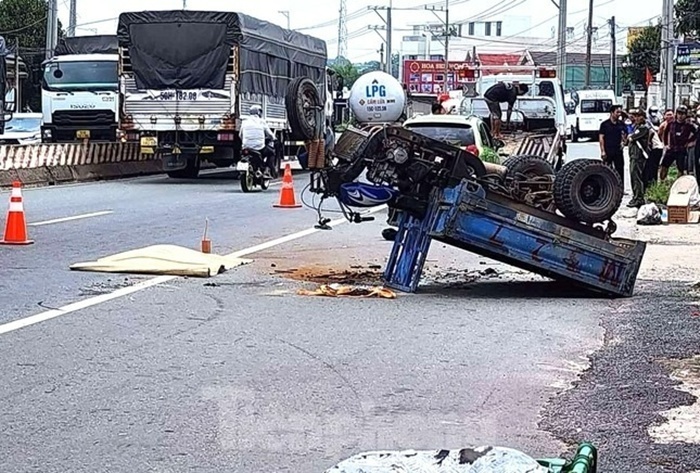 Hiện trường xảy ra vụ tai nạn. Ảnh: Báo Tiền phong.