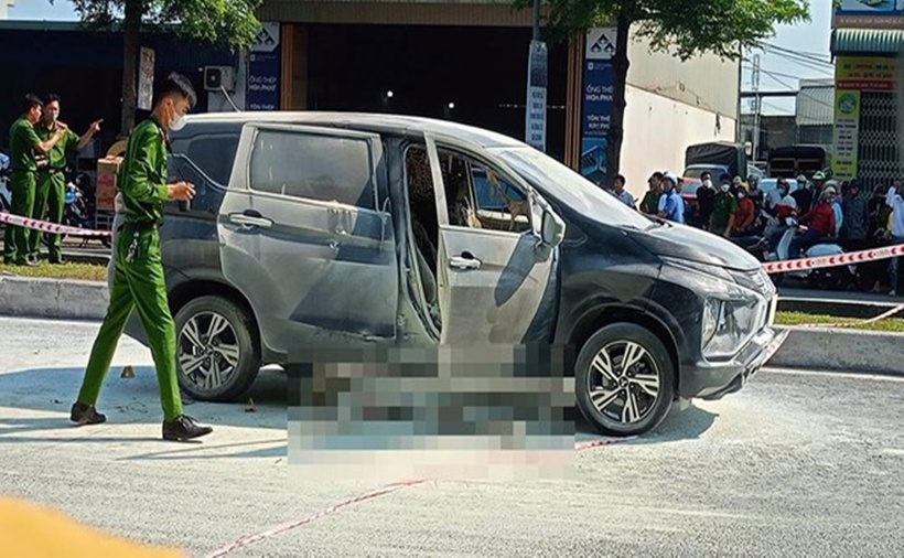 Một phụ nữ rơi khỏi ô tô tử vong, người đàn ông đốt xe nghi tự sát ở Đà Nẵng. (Ảnh: Lao động)