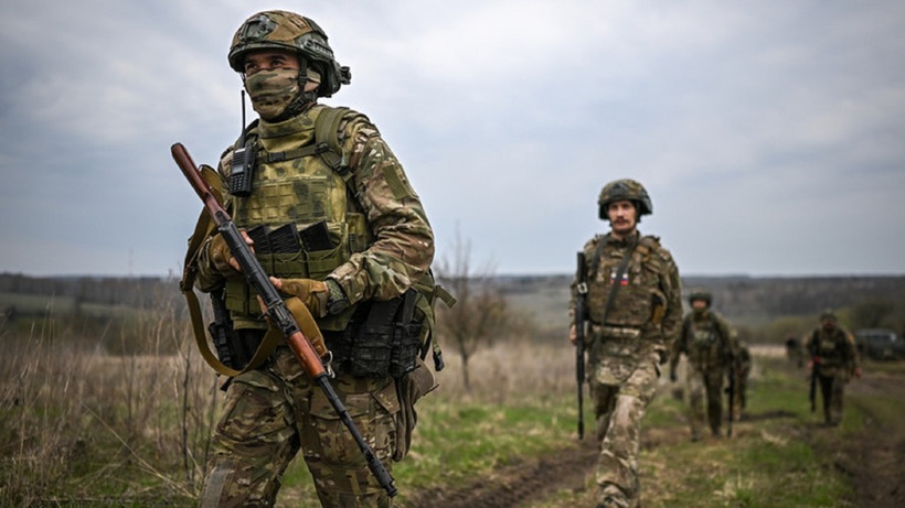 Các thành viên của Lữ đoàn Bộ binh Hải quân Cận vệ 155 của Nga. Ảnh: Sputnik