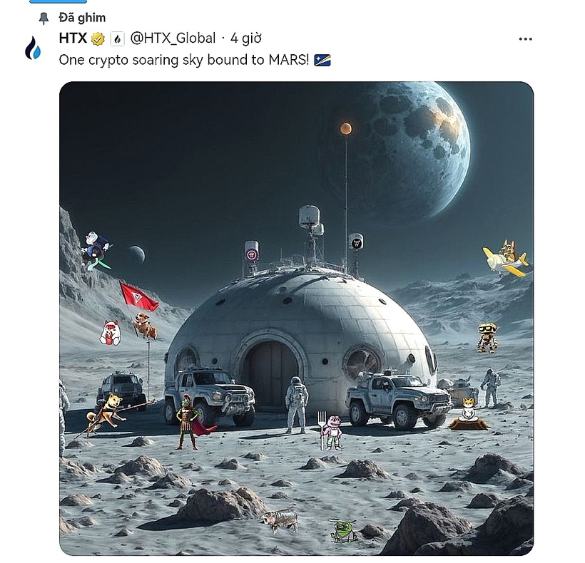 Sàn giao dịch HTX lần thứ hai đăng tải bài viết có gắn biểu tượng của tiền số Pi Network.