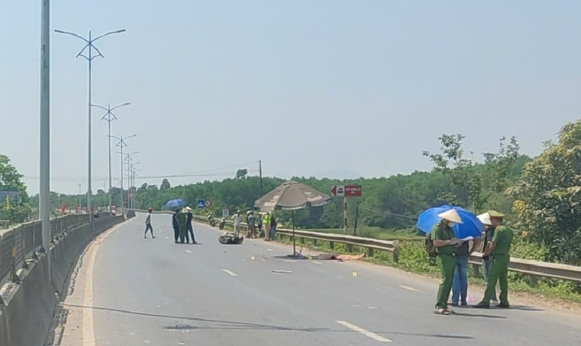 Hiện trường xảy ra vụ tai nạn. Ảnh: Báo Quảng Trị.