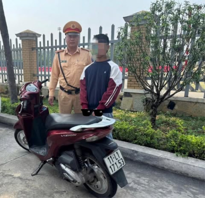 Đối tượng trộm xe máy bị cảnh sát giao thông bắt giữ